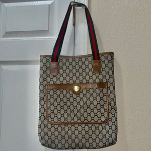 Gucci GG Plus Pvc/Leather Weekender Bag